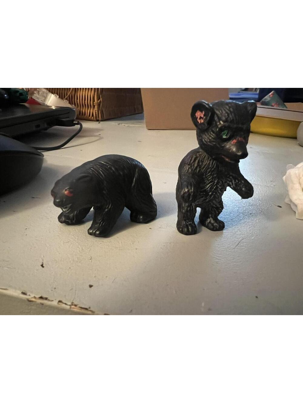 Vintage Black Bear Figurines Set of 2